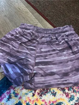 lululemon hotty hot Purple Striped Women's Running Shorts thumbnail 9