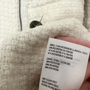 Vintage Bebe white tweed coat jacket size medium thumbnail 3