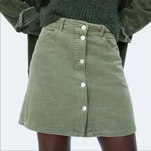 ZARA Corduroy Mini Skirt Button Front thumbnail 1