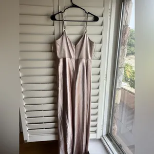 Birdy Grey Satin Taupe Jay Maxi Dress Medium thumbnail 7