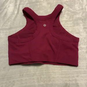 Lululemon Ribbed Nulu High-Neck Yoga Bra Light Support, B/C Cup size 8 Red Pink thumbnail 5