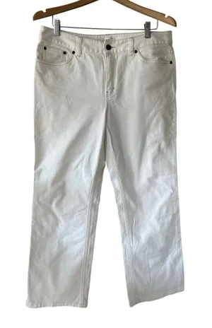 Ann Taylor Loft White Straight Leg Jeans Size 12 thumbnail 1