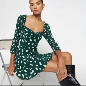 Reformation Remi Green and‎ Cream Splatter Print Cottagecore Mini Dress sz 0 thumbnail 1