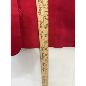 Red Cropped Linen Blazer Vintage JG Hook Jacket‎ Peter Pan Collar Retro NWT 8 thumbnail 5
