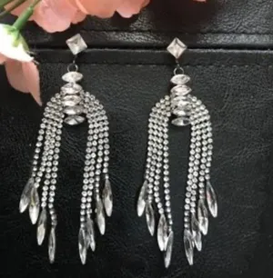 Kay Jewelers Silver dangling prom earrings thumbnail 2