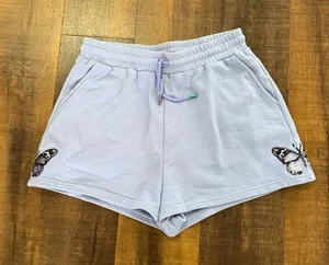 Queen of Sparkles Butterfly Sweat Shorts Lavender Lounge Shorts Size Large thumbnail 1
