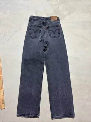 Levi’s premium Ribcage straight ankle black Jeans 26 thumbnail 9