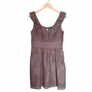 Anthropologie Maeve Dress Women's Size Small Y2K Gray Lace Ruffle Short Sundress thumbnail 6