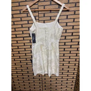 Lulus Shine for Us Cream Metallic Tropical Jacquard Mini‎ Dress Size XS thumbnail 3