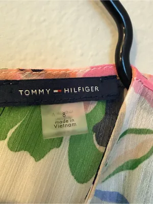 Tommy Hilfiger Floral High-Low Chiffon Maxi Dress - Pink & Green size 8 thumbnail 8
