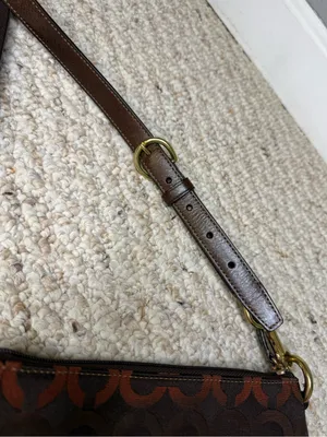 Y2K Coach Signature Op Art Madison Crossbody Bag in Brown Coach Monogram Purse thumbnail 7