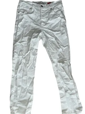 Celebrity Pink White Button Fly Distressed Bestie Jeans Size 7/28 thumbnail 3