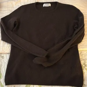 Bloomingdale’s cashmere small dark brown sweater gorgeous thumbnail 1