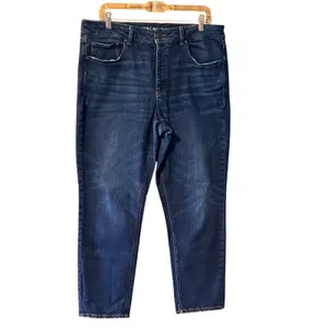 American Eagle Sz 14 Tomgirl Blue Jeans High Rise Relaxed Tapered Dark Wash thumbnail 2