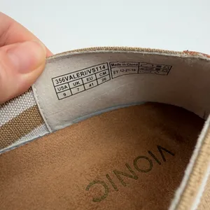 Vionic 356 Valeri Tan White Striped Canvas Espadrille Flats Size 9 Coastal Beach thumbnail 7