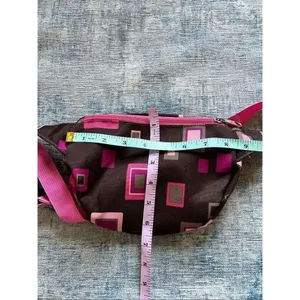 Jansport Pink Brown Geometric Print Fanny Pack Belt Bag thumbnail 7
