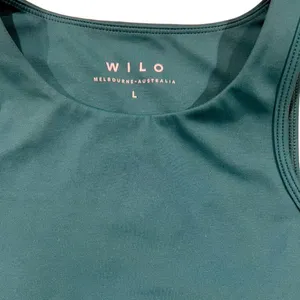 Wilo Teal Striped Band Sports Bra Size L Nwot thumbnail 6