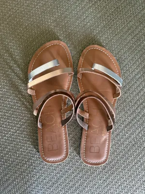 Beach by Matisse Women's Metallic Brown Strappy Slide Sandals thumbnail 4