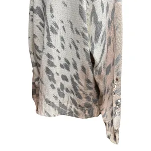 Umgee Distressed Sweater Cream Gray Tan Pink Medium thumbnail 7