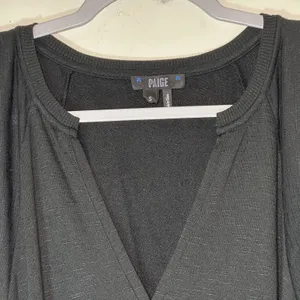Paige Black Flutter‎ Sleeve V-Neck Maxi Dress with Tie Waist Small thumbnail 6