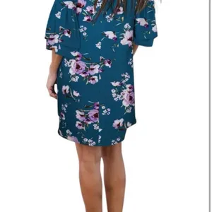 Floral Dress Belongsci Size Large Blue thumbnail 7