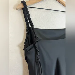 House Of Harlow 1960 x Revolve Black Satin Braided Strap Slip Mini Dress M $210 thumbnail 11