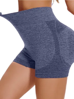 High-Waist Seamless Sculpting Women’s Shorts — Yellow thumbnail 3