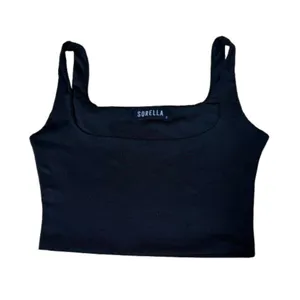 Sorella Double Layer Crop Tank Top Size Small Black Bralette thumbnail 1