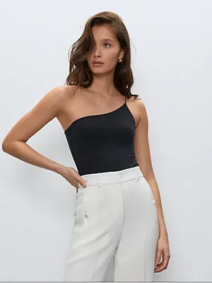 Aritzia Babaton Contour One-Shoulder Bodysuit Black Small thumbnail 4