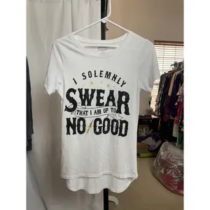 Women's Harry Potter Short Sleeve Tee L White Black thumbnail 2