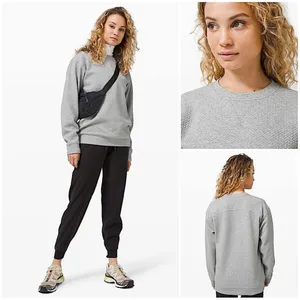 Lululemon Athletica All Yours Crew Bubble Dot Heather Core Grey Cream Size 6 thumbnail 3