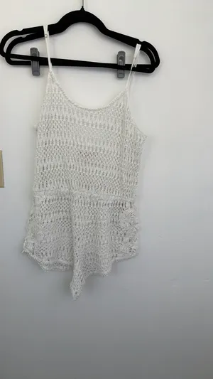 Crochet Romper Cover-Up Victoria's Secret White thumbnail 2