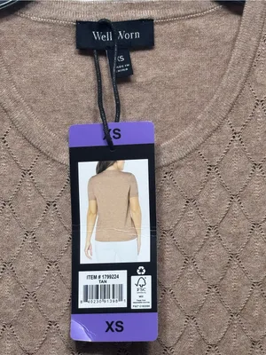 Well Worn Ladies' Pointelle Short Sleeve Sweater NWT thumbnail 9