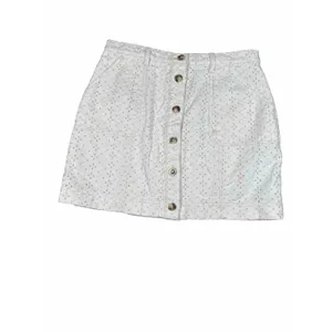 Anthropologie‎ MinkPink Saskia Eyelet Cotton Mini Skirt Size XL Cream thumbnail 3