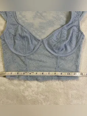 Garage Baby Blue Sheer Lace Crop Top size S thumbnail 6