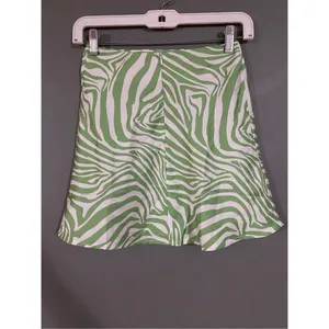 PRINCESS POLLY Clueless Zebra Print Mini Skirt Green and White Size 0 thumbnail 5