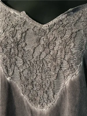 Maurices acid wash gray Lace-Inset Long Sleeve Tee thumbnail 5