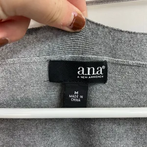 A.N.A. women's gray button front pocket long deep v-neck casual cardigan sweater thumbnail 3