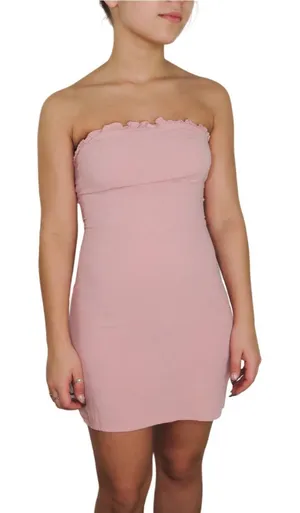 Lisa Says Gah Lottie Moss Blush Pink Strapless Mini Dress XS thumbnail 1