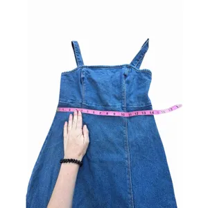 Hollister California Women Blue Denim Jean Sleeveless Dress XS Summer Denim thumbnail 2