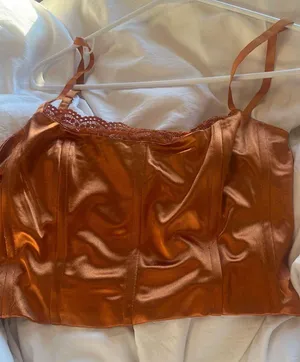 Forever 21 silk orange corset top thumbnail 1