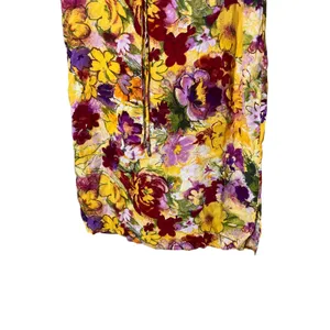 Floral Midi Skirt‎ Yellow Red Purple Tie Waist Casual Spring Summer Women thumbnail 3