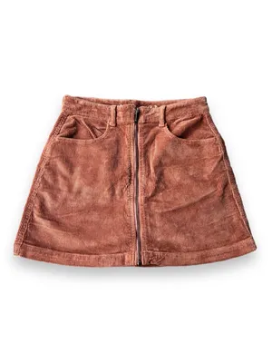 American Eagle Zipper Corduroy Super Hi-Rise A-line Skirt, NWT mauve 6 /28 thumbnail 4
