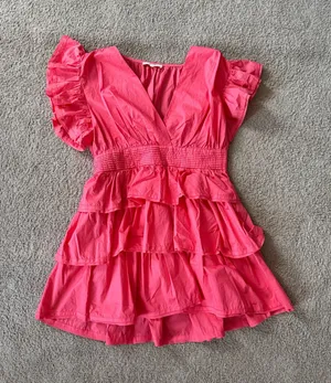 Olivaceous Pink Ruffle Dress thumbnail 1