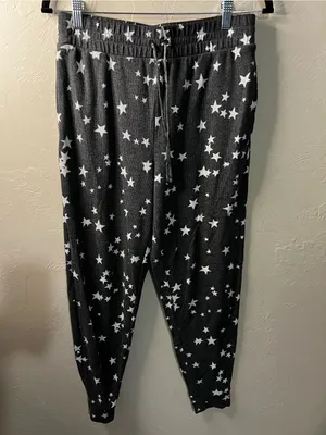 Victoria’s Secret Gray Waffle Knit Star Print Lounge Joggers thumbnail 2