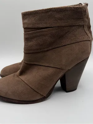 Steve Madden Arrena Brown Suede Ankle Boots 10M Slouchy Block Heel Back Zip thumbnail 3