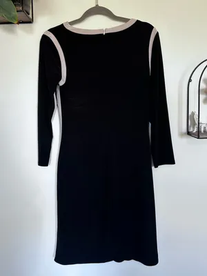 Lauren Ralph Lauren Black Long Sleeve Ruched Side Knee Length Dress Size 6 thumbnail 2