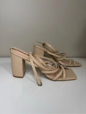 Azazie Cross Strappy Ankle Strap Heels thumbnail 3