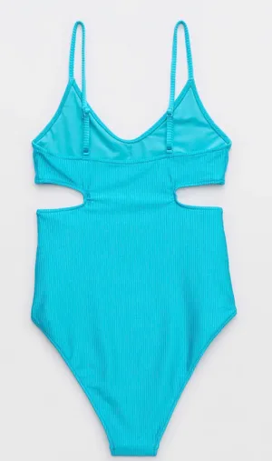 Aerie Shine Rib Voop Cheeky One Piece Swimsuit thumbnail 2