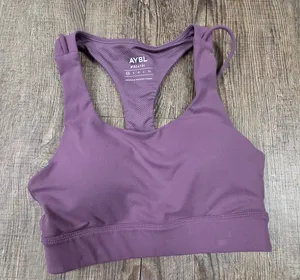 AYBL Purple Padded Racerback Stretch Sports Bra Size XS thumbnail 1